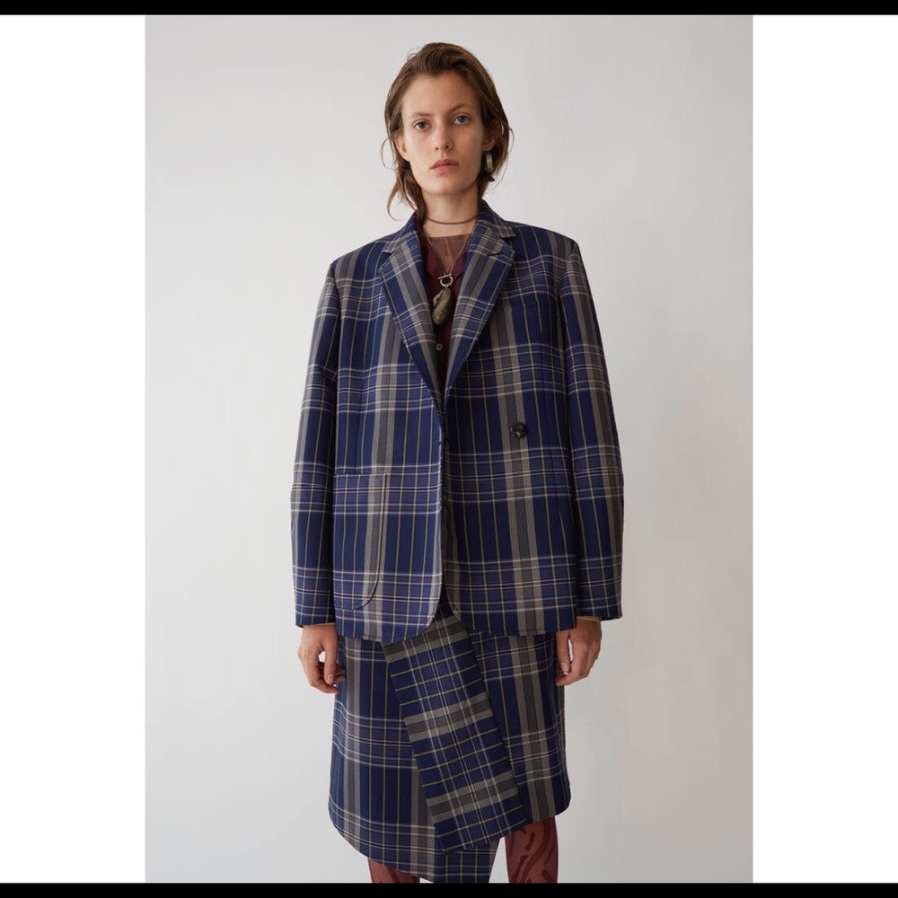 Acne Kheira Tech Check blazer - Picture 3 of 3